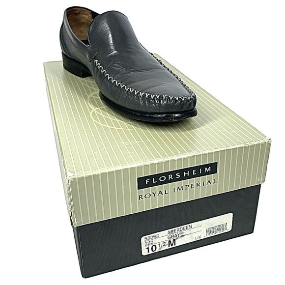 Florsheim Royal Imperial Aberdeen Loafers Gray Leather Men’s Size 10.5 M Used main image 5